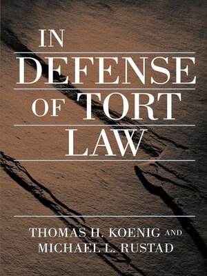 cover image of In Defense of Tort Law